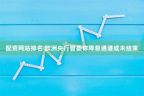 配资网站排名 欧洲央行管委称降息通道或未结束
