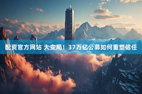 配资官方网站 大变局！37万亿公募如何重塑信任